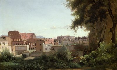 Blick auf das Kolosseum von den Farnese-Gärten, 1826 von Jean Baptiste Camille Corot